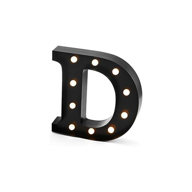 Elements 10" Plastic Black LED Letter D Light, 10x10 inches,