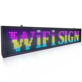 P10 Scrolling LED Signs Display Full Color 40" x 8" with High Resolution and New SMD Message Display WiFi Programmable LED Sign for Business Advertising Board