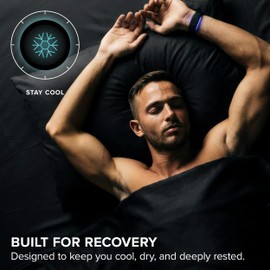 Bare Home Cooling Performance Jersey Knit Stretch Sheet Set, Moisture-Wicking & Breathable, 4-Way Stretch Bed Sheets, Envelope Pillowcases (Twin XL, Black)