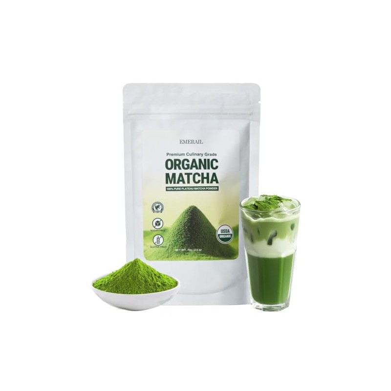 Emerail Organic Matcha Powder - Premium Culinary Grade Green Tea
