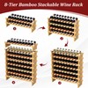 VASMIA Bamboo Stackable Wine Rack,72 Bottles Wine Rack Freestanding Floor,No