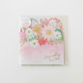 Zet and Kay Flower Trifold Colored Paper Message Stickers 32 Sheets Set of 32 Groups Stickers Trifold (Pink)