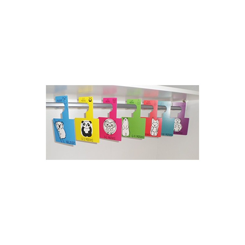 Katies Playpen Baby Clothes Wardrobe Dividers Organisers - Bright Animals