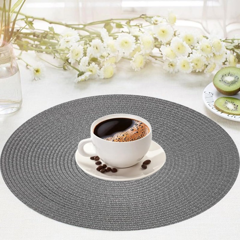 KKTECH Christmas Placemats - Set of 4 Round Place Mats