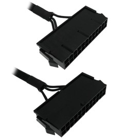 COMeap ATX Power Jumper Cable, 24 Pin ATX Red LED Power On/Off Switch Bridge Adapter Braided 21.5-inch(55cm)