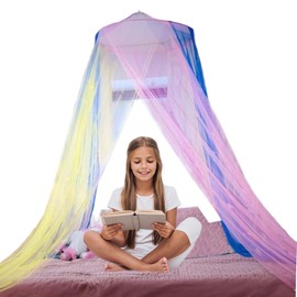 Henrrida Girls Bed Canopy,Rainbow Bed,Princess Mosquito Net,Girls Bedroom Decor Hanging Bed Cover Suitable for Rooms and Reading Corners(Rainbow Color)