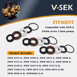 VSEK Packing Water Seal Kit 5019006400 Compatible with ZWD & ZWDK Series 15mm Pumps Piston Pressure Washer Pump Seal Kit