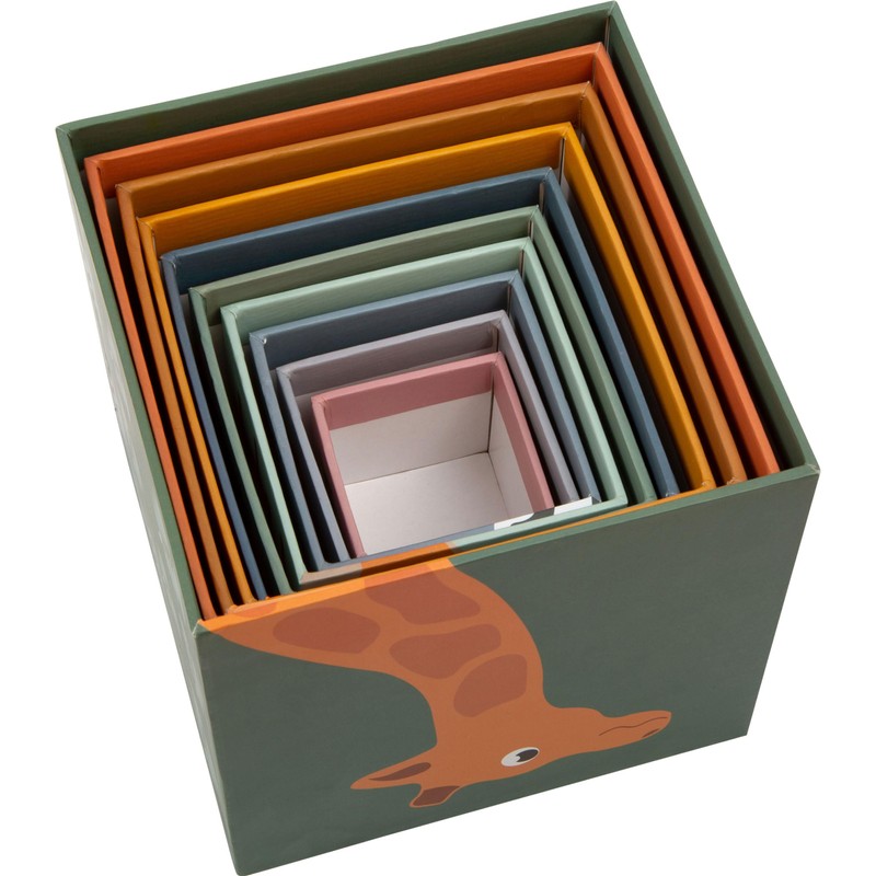 small foot Stacking Cube "Safari", Motor Skills Toy, Sorting Game