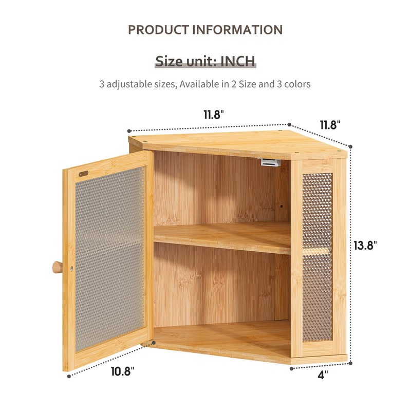 STDDRE Corner Bread Box Kitchen Countertop Extra Large Capacity Farmhouse