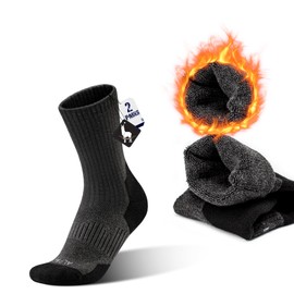 ineepor Alpaca Ski Socks Men Women Thermal Socks Warm Winter Socks for Skiing Snowboarding 2 Pairs Thick Compression Stockings Padded Anti-Bubble Sweat-Wicking Breathable Size 35-51, darkgray