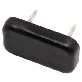 Adsamm® 16 x Plastic Gliders with 2 Nails / Black / 18 x 30 mm / Rectangular / Furniture Gliders with Nail / Furniture and Floor Gliders