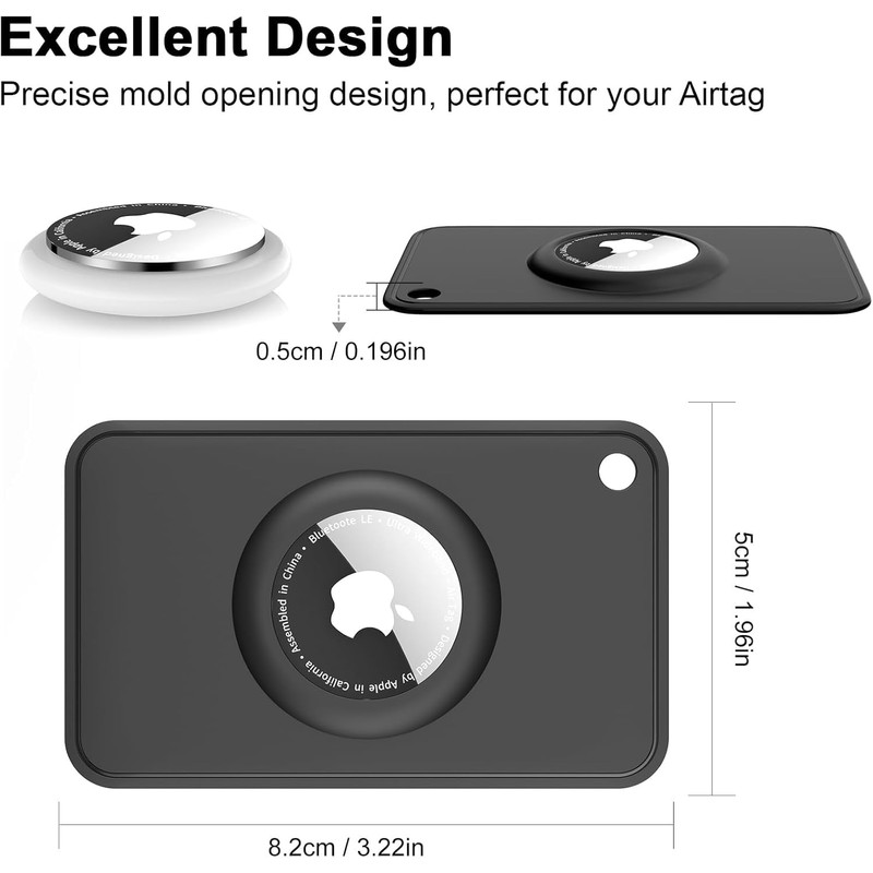 PAIFIEVD Airtag Case Wallet Air Tag Keychain TPU Ultra Thin