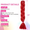 Afro Jumbo Braids Hair 24inch Blue Braiding Hair Extension Synthetic