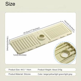 Kitchen Sink Splash Guard-17.5 inch Kitchen Sink Splash Guard,Faucet Mat ,Multipurpose for Kitchen Dish Drying Mats Sponge Holder and Bathroom Countertop Protect (Green)