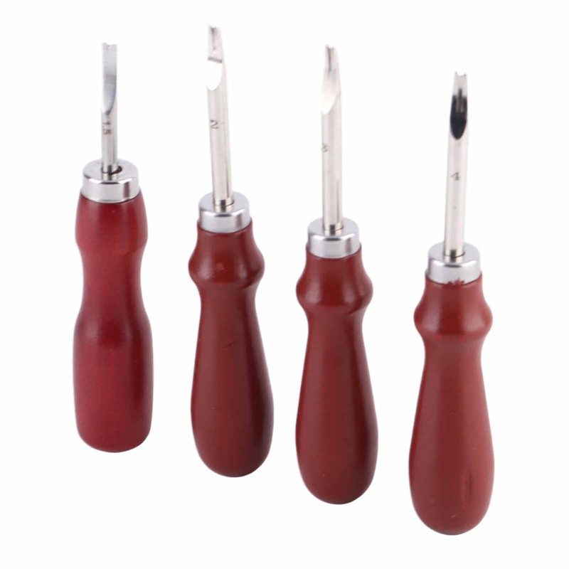 4 Pcs Leather Edger Leather Edge Chamfering Knife Sharpener Hand