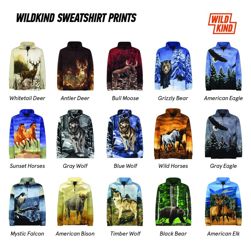 Men's Women's Sweater Jacket Full Zip Fleece Wolf Wildlife Sweatshirt