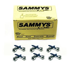 Everflow Sammys 8061957-25 SWC 20 3/8 Inch Screw Horizontally Threaded Rod Anchor Designed for Concrete Structure, Steel with Zinc Finish, Blue Delta Seal, Prevent Snapping (Pack of 25)