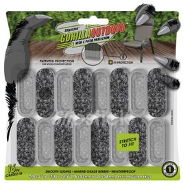 Slipstick GorillaOutdoor Berber Furniture Feet Pads with Clear Sleeve Sock (16 Pack) Weatherproof Outdoor Furniture Sliders for Large Rectangular Legs