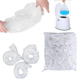 OULIGET Portable Bedside Commode Liners Disposable for Seniors Disabled,Universal Comode Poop Toilet Bags for Adult,100 Pack,21x10Inches,Clear