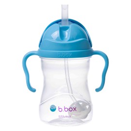 b.box Sippy Cup | Drink from any Angle | Fliptop, Weighted Straw, Leak Proof & Easy Grip | BPA Free, Dishwasher safe | From 6m+ | 240ml/8 oz (Blueberry)