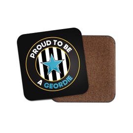 Proud Geordie Square Coaster - Newcastle Upon Tyne Slang England Flag English Football Patriotic Fan Hobby Travel Kitchen Drink #82542
