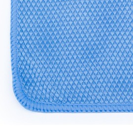 The Rag Company - Diamond Weave Glass & Window - Detailing Towels to Polish Mirrors & Chrome, Snakeskin Like Texture, Lint-Free, Streak-Free, 280gsm, 16in. x 16in, Blue (6-Pack)