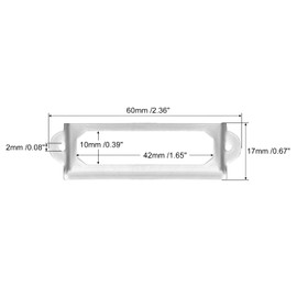 sourcing map Metal Label Holders, 60x17mm 50pcs File Name Card Tag Label Holder Frame for Office Library Drawer Cabinet Shelves, Silver Tone