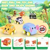 Pull Back Vehicle Set - Soft Baby Toy Set with