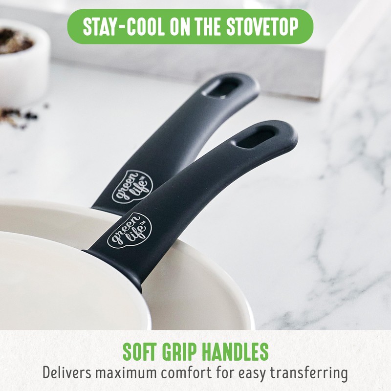 GreenLife Soft Grip 7" and 10" Frying Pan Set, Healthy