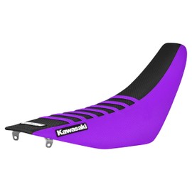 Enjoy Mfg Seat Cover - Compatible Fit for 1994-1998 Kawasaki KX125 KX250 KX 125 KX 250#78 Logo (Purple Sides/Black top/Purple Ribs)