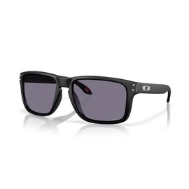 Oakley OO9487F Holbrook XXL Low Bridge Fit Polarized Rectangular Sunglasses, Matte Black/Prizm Grey, 61 mm