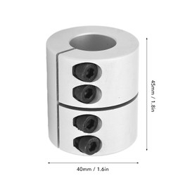Tyenaza Rigid Coupling with 20 mm to 20 mm Bore, L45 x D40, Shaft Clamp Coupling with High Torsion, Rigid Stepper Motor Wheel Clutch Connector for Servo Motor 4000 RPM