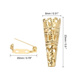 PATIKIL 23mm Corsage Decorative Holder, 6 Pcs Brooch Pin Vase Pocket Boutonnieres Holder with Bar Pins for Wedding Party DIY Crafts, Rose Gold