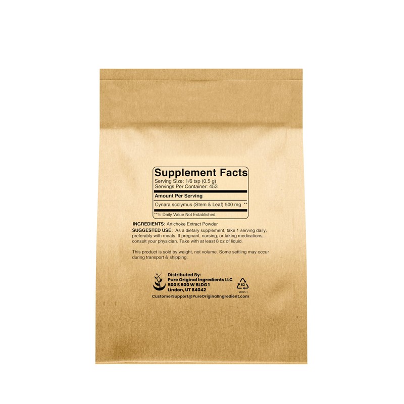 PURE ORIGINAL INGREDIENTS Artichoke Extract (8oz) Herbal Supplement, Gluten-Free, Non-GMO