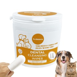 Dog Dental Wipes, Pet Dental Finger Wipes for Dogs & Cats, Dog Teeth Cleaning Wipes, Reduce Plaque & Tartar Buildup, Fresh Breath, Protect Gums, Dog Ear Cleaner Wipes Remove Wax, Coconut Scent, 50Pcs