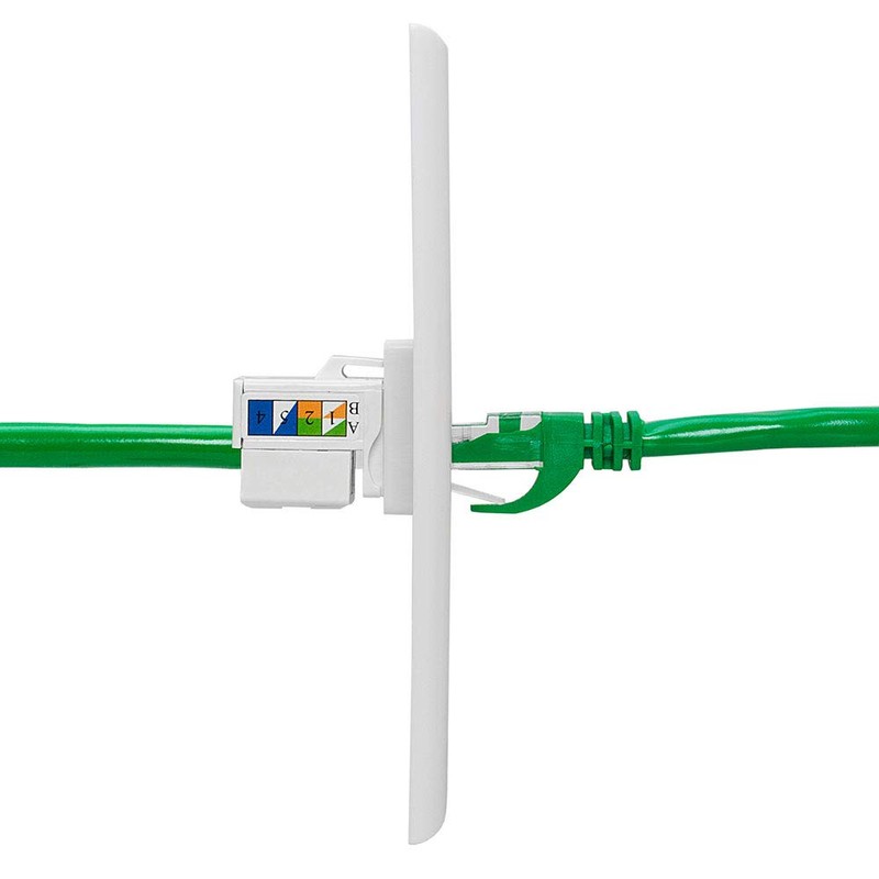 RJ45 CAT6 Keystone Jacks - Punch Down (White)