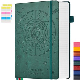 FOCUS DAY Hardcover Notebook Journal, B5 Lined Daily Journal College Ruled Notebook for Women Men, 320 Pages Large Writing Journal Notebook for School Work, Dark Green Leather Notebook, 7.1'' X 10''
