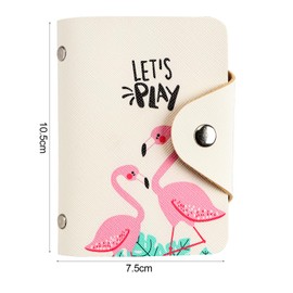 Card Wallet Flamingo Pattern Card Holder Soft PU Leather Credit Card Holder 20 Card Slot Wallet Card Holder for Men Women Card Wallets for Managing Your Different Cards to Prevent Loss or Damage