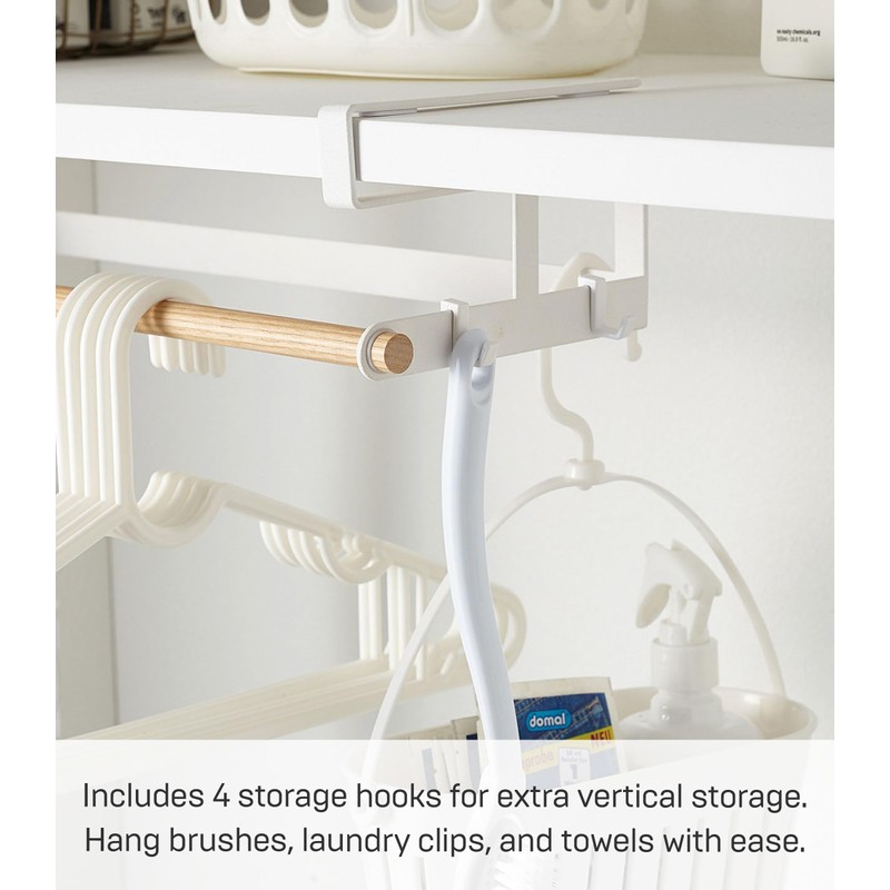 YAMAZAKI Home Tosca Under-Shelf Hanger Holder - Laundry Hanging Storage