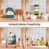 Tiny Land Wooden Dollhouse for Girls - 6 Rooms Wooden