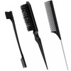 Vain 3 Pcs Plastic Bristle Hair Brush Set, Teasing Comb,