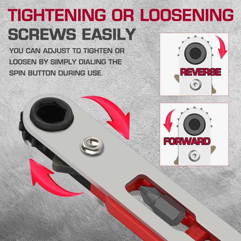 Hakkin 15PCS Mini Ratchet Wrench Screwdriver Set Close Quarters Ratcheting