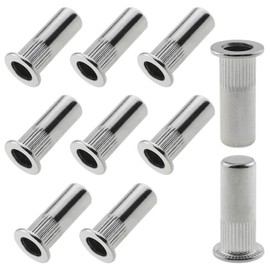 Heyous 10PCS M5 Metal Sealed Rivet Nut Silver 304 Stainless Steel Closed End Thread Embedded Nut for Furniture Machinery Fastener