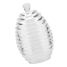 Qiilu Honey Pot With Dipper Glass Honey Jars With Dipper Transparent Food Grade Ps 265Ml Transparent Beehive Shaped Honey Jar With Dripper Stick For Storing And Dispensing Honey