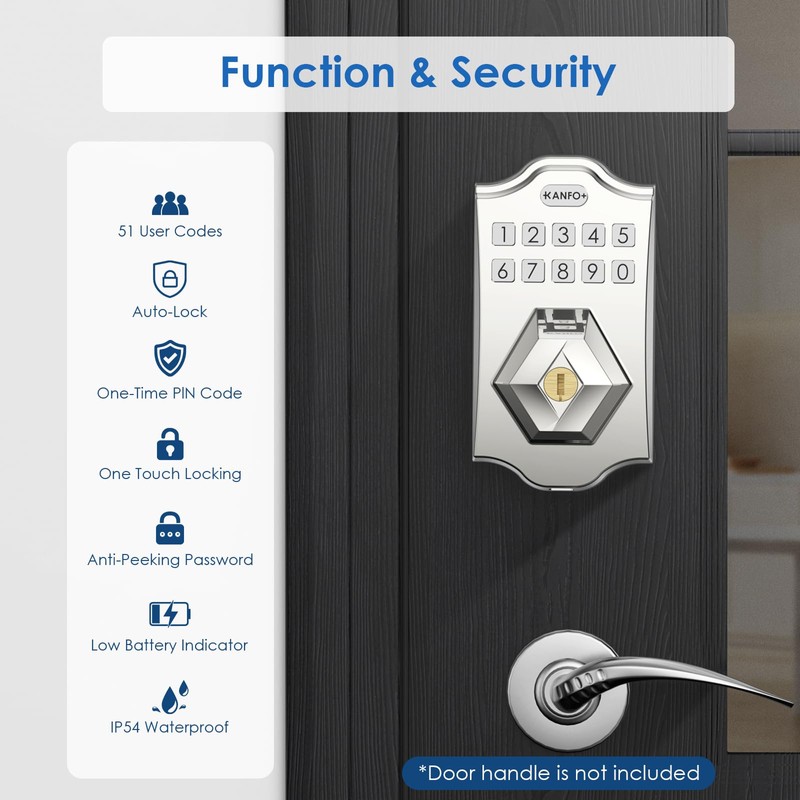 KANFOX KS3 Keyless Entry Door Lock Deadbolt with Keypad,Smart Locks