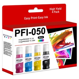 PFI050 PFI-050 Ink Refill Compatible PFI-050 BK PFI-050C PFI-050M PFI-050Y Ink Bottle Replacement for Canon imagePROGRAF TC-20 TC-20M Printer