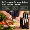 Vos Ceramic Knife Set with Block, Ceramic Knives Set For