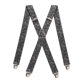 Pierrot Braces for Men Wide Made in Germany / France - Ultra Strong Elastic Band & 4 Extra Strong X-Clips - Adjustable Length up to 130 cm - Lifetime Guarantee, Paisley Brown, Unit size