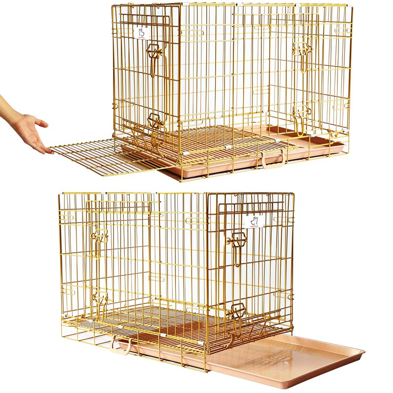 Piivos Dog Crate 30 Inch, Copper Gold Dog Kennel |