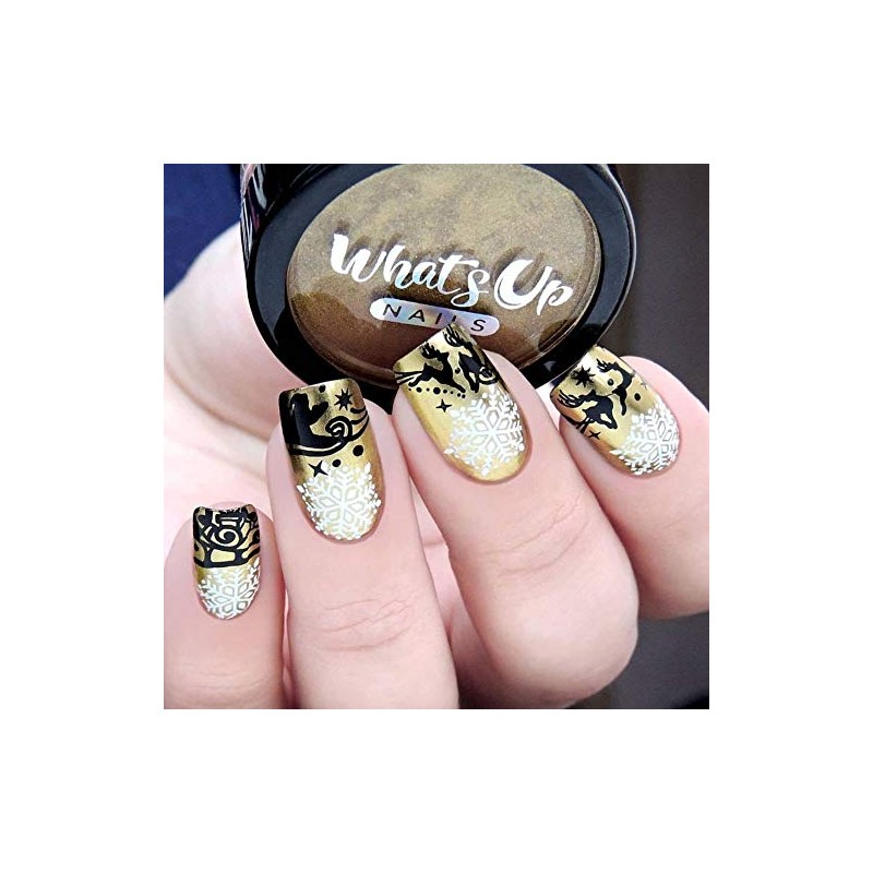 Whats Up Nails - Polvo cromado dorado para uñas de